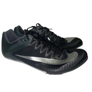 NEW! Nike Men's Zoom Rival Sprint Black Silver Track & Field Spikes Size 11.5